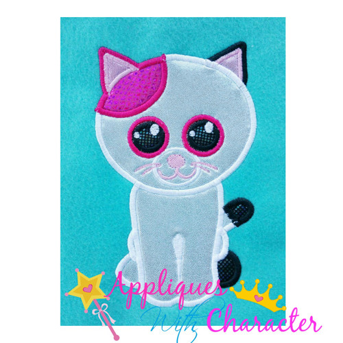 Beanie Boo Cat Applique Embroidery Design