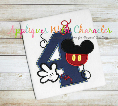 Mr Mouse Four Applique Design