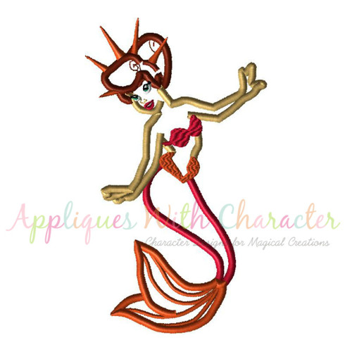 Mermaid Sister Applique Embroidery Design