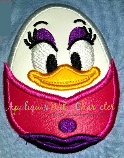 Daizy Duck Easter Egg Applique Design