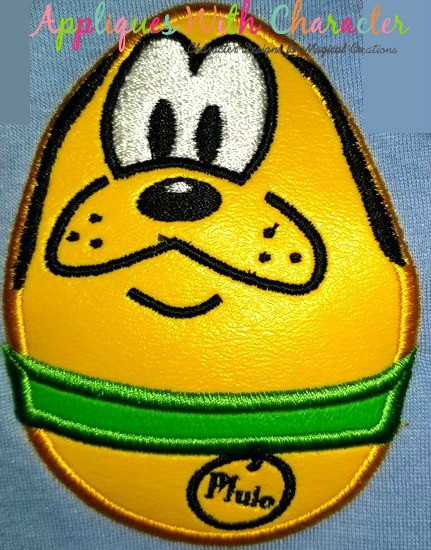 Pluto Easter Egg Applique Embroidery Design