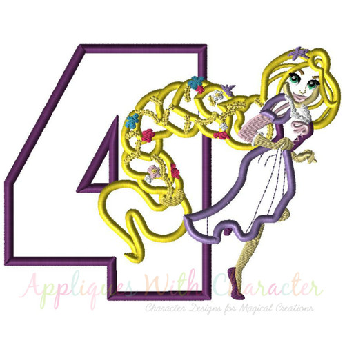 Rapunzela Four Applique Design