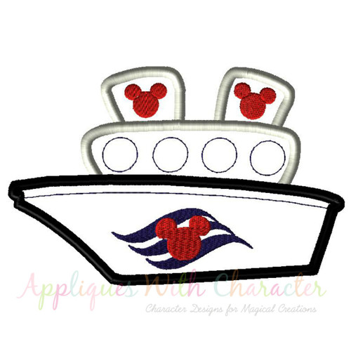 Cruise Ship Applique Embroidery Design
