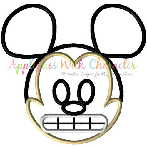 Mickey Mouse Emoji Applique Embroidery Design