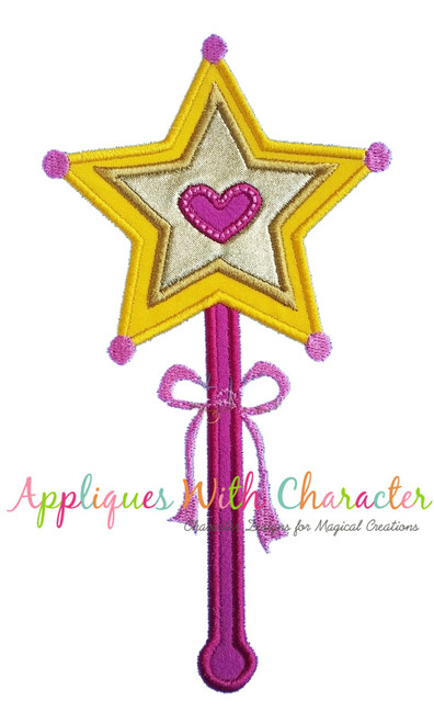 Pinkalicious Wand Applique Embroidery Design