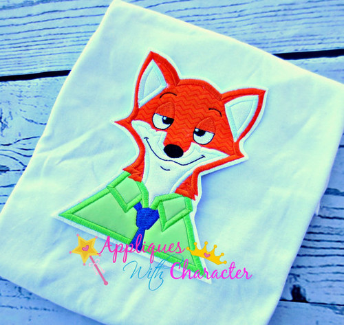 Zootopia Inspired Nick Wiilde Bust Applique