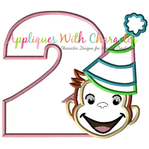 Curious Monkey Two Girl Applique Design