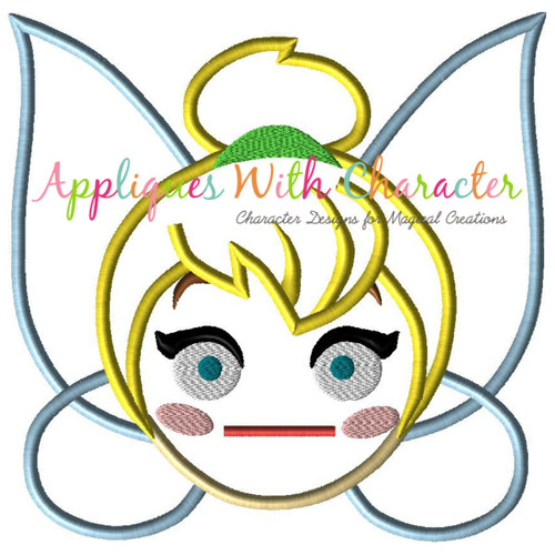 Tinkerbell Emoji Applique Embroidery Design