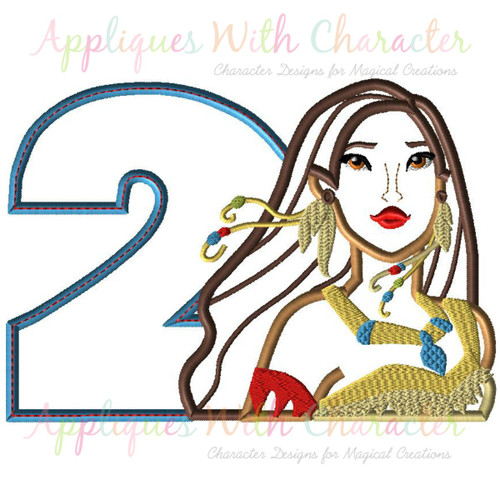 Indian Girl Two Applique Design