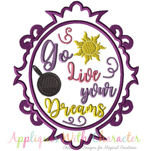 Rapunzela Exclusive Tangle Go Live Your Dream Mirror Applique Design