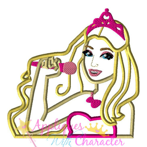 Barbie Rock Star Applique Design Movie Bust