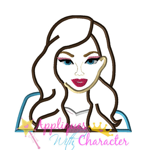 Barbie Princess and the Pauper Movie Bust Applique Design