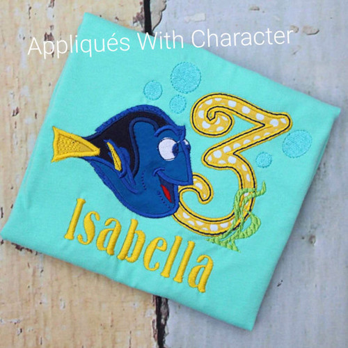 Finding Dory Number Three Applique Design