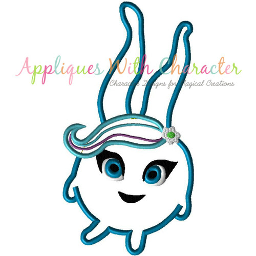 Sun Bunny Blue Applique Design
