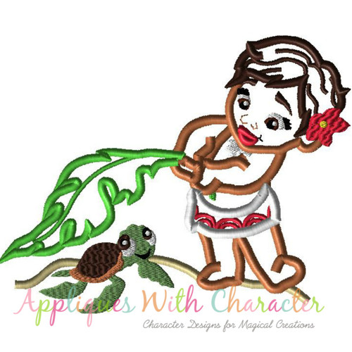 Island Baby Moana Applique Embroidery Design