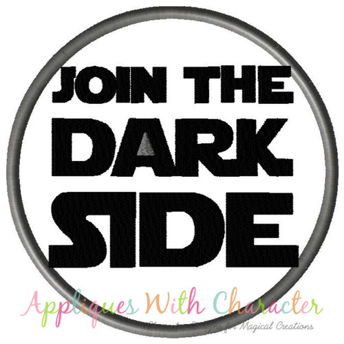 Star Wars Join The Dark Side Applique Design