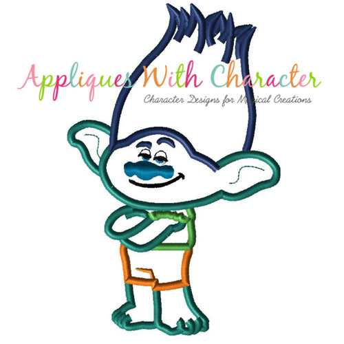 Peeking Troll Full Body Applique Design