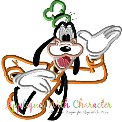 Disney's Goofy Bust Applique Embroidery Design