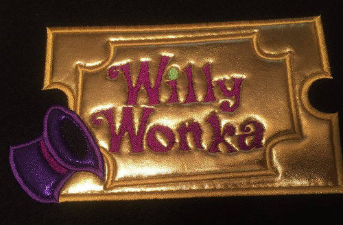 Willie Wonky Golden Ticket Applique Design