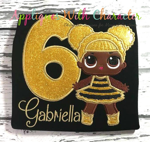 LOL Doll Glitter Applique Embroidery Design