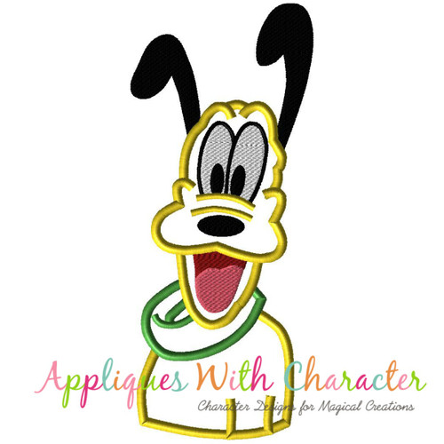 Disney's Pluto Bust Applique Embroidery Design