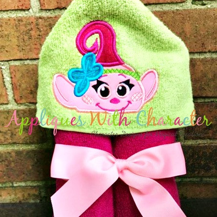Peeking Baby Poppy Troll Movie Applique Design
