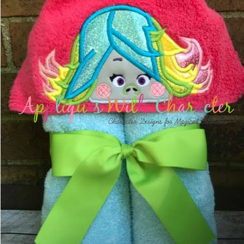 Peeker Glitter Sparkles Troll Movie Applique Design