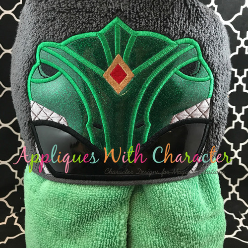 Hero Ranger Green Fighter Peeker Applique Design
