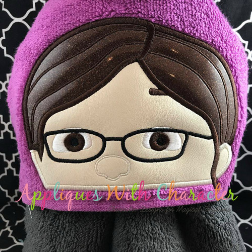 Minion Big Girl Peeker Applique Embroidery Design