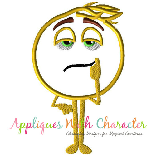 Emoji Meh Applique Design