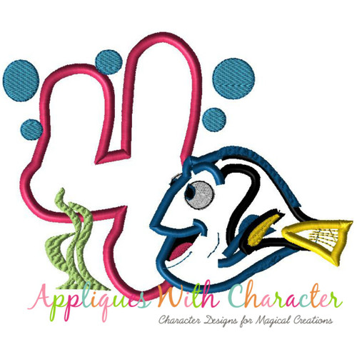 Dory Number Four Applique Embroidery Design