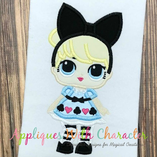 Alice Wonderland Doll Applique Embroidery Design