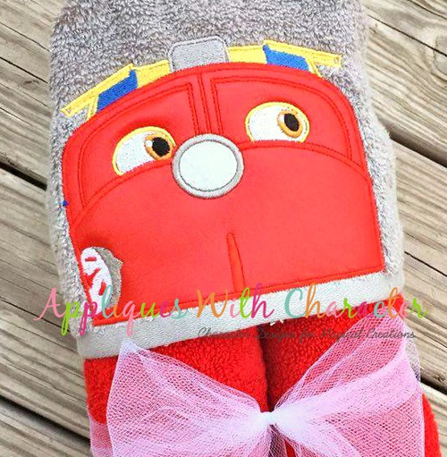 Chug Red Train Peeker Applique Design