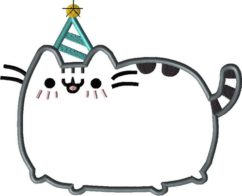 pusheen cat applique design