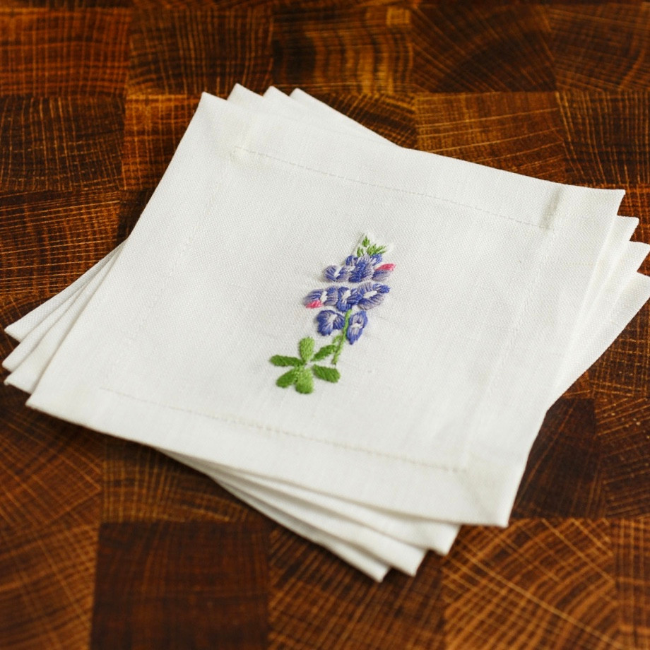 Bluebonnet Cocktail Napkins (Set of Four) - Taste of Texas