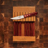 Engraved (“Dobbins”) Eight Steak Knives in a Block