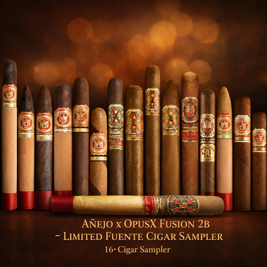 Añejo x OpusX Fusion 2B – Limited 16‑Cigar Fuente Sampler