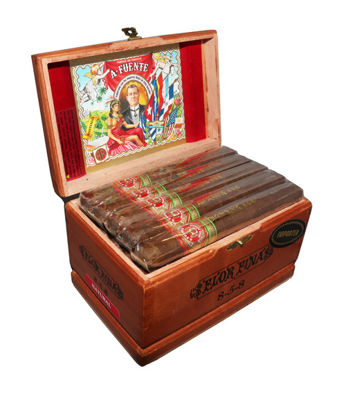Open box of Arturo Fuente 8-5-8 Natural cigars