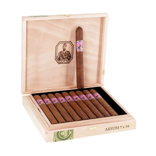Foundation Aksum Claro Doble Corona - Box of 10 from the Foundation Aksum Claro line by Foundation Cigars displayed with band and wrapper detail