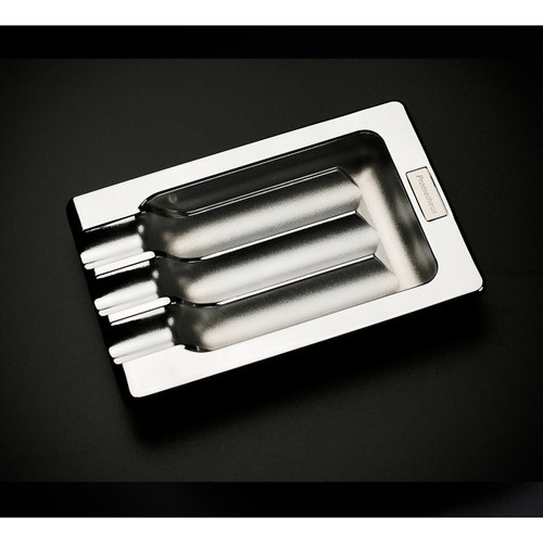 Prometheus Metal Ashtray Chrome for Three Cigars Prometheus Metal Ashtray Chrome for Three Cigars