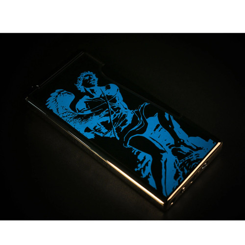 God of Fire, Never Back Down Lighter - Blue on Black Lacquer