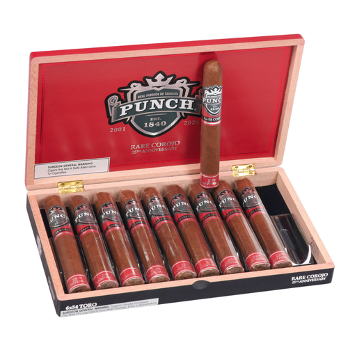 Punch Rare Corojo 25th Anniversary Toro Cigars - Box of 10