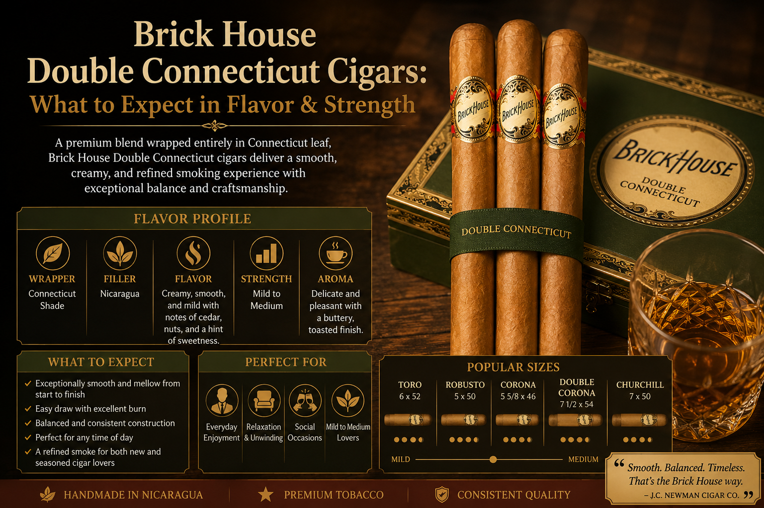Brick House Double Connecticut Cigars: What to Expect in Flavor