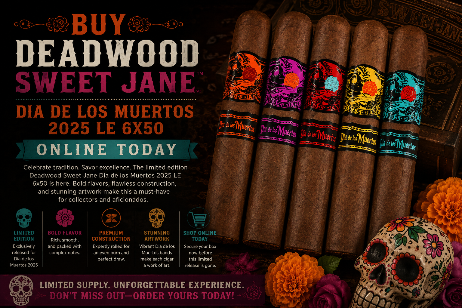 Buy Deadwood Sweet Jane Dia de los Muertos 2025 LE 6x50 Online Today