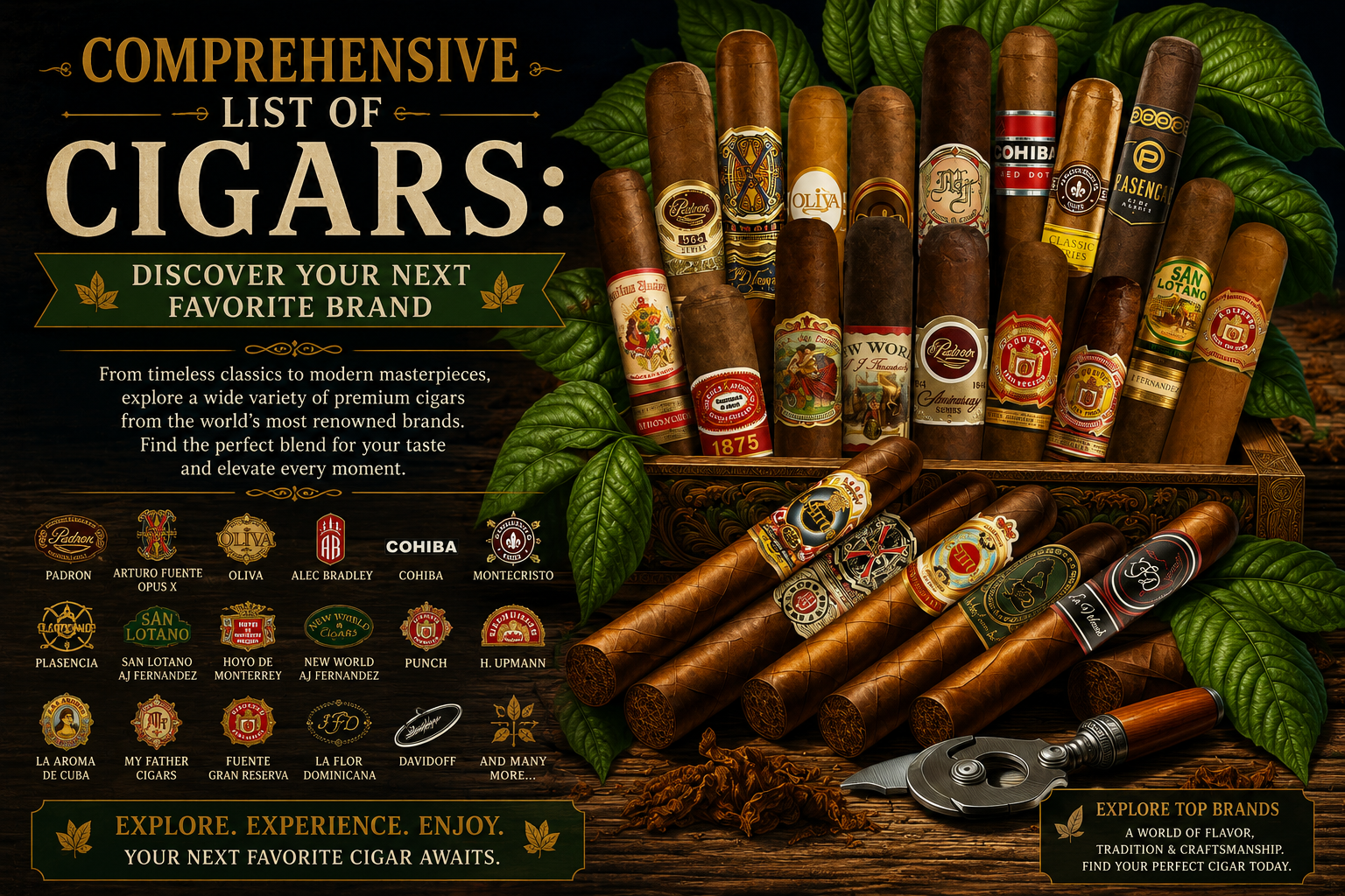 Comprehensive List of Cigars: Discover Your Next Favorite Brand