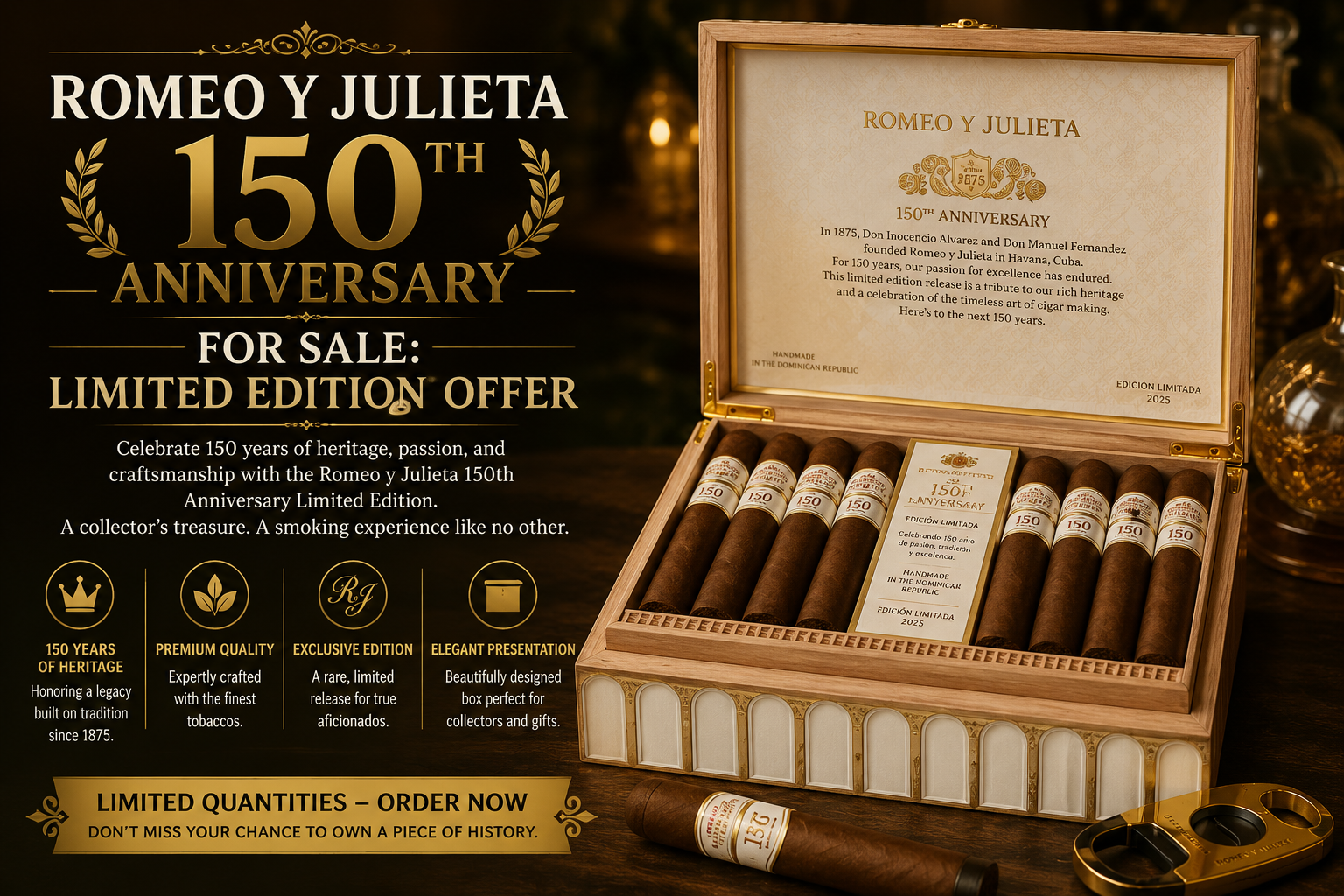 Romeo y Julieta 150th Anniversary for Sale: Limited Edition Offer