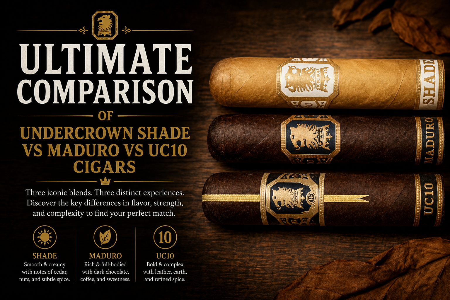 Ultimate Comparison of Undercrown Shade vs Maduro vs UC10 Cigars
