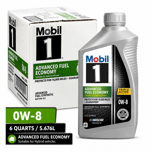 5.676L 6 x Quart Mobil 1 AFE 0W-8 Full Synthetic Engine Oil JASO GLV-1