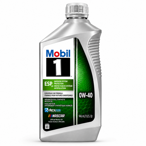 Mobil 1 ESP X4 0W-40 Fully Synthetic Engine Oil 1 Quart 0.946 Liter 