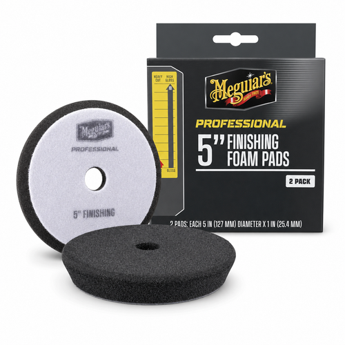 MEGUIAR'S M5FFP2 Professional 5" Finishing Foam Pads Black 2-Pack DA Polisher